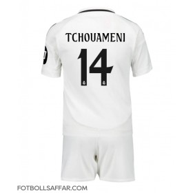 Real Madrid Aurelien Tchouameni #14 Hemmadräkt Barn 2024-25 Kortärmad (+ Korta byxor)